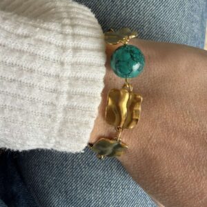 Μπρασελέ χειροποίητο από χρυσό stainless steel. Σειρά Ήφαιστος