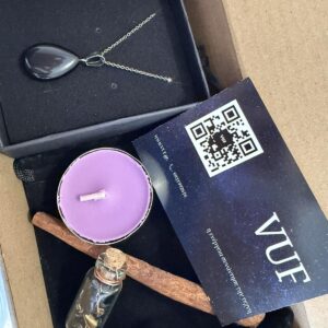 Energy Protection Set , Onyx pendant and bottle with black tourmaline & copper